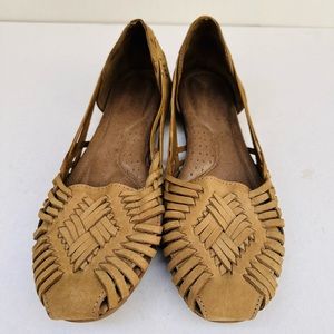 Natural Soul Women's Comfort Sandals Tan Leather Upper Size 10